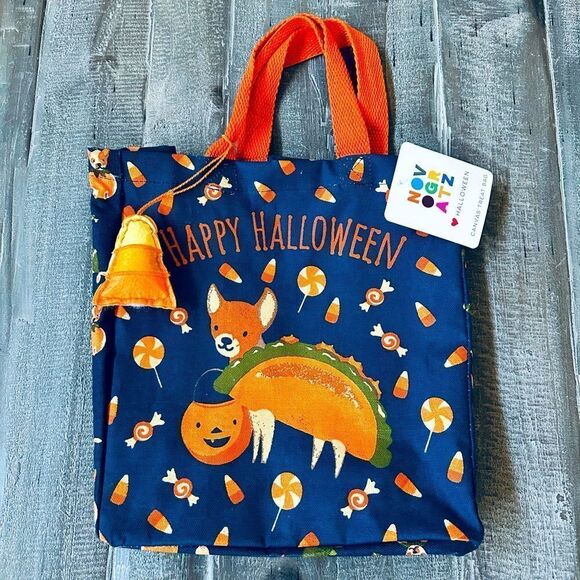 Halloween Taco Dog Costume Trick or Treat Canvas Reusable Tote Bag - Picture 1 of 5